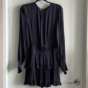 DO+BE Women’s Dress flowy long sleeve, plum, purple mini skirt dress